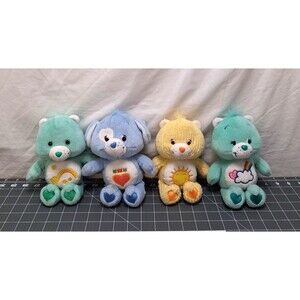 Lot of 4 Vintage Care Bears 8in Bashful Heart Loyal Heart Funshine Wish Bears